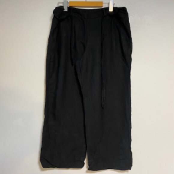 Zac & Rachel Women's Black Linen Blend Wide Leg Pants Size 12 - Picture 2 of 10